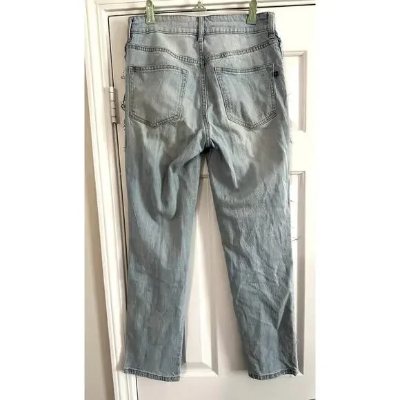PILCRO Anthropologie The Vintage Straight Jeans Boho Ribbon Stripe Trim - Sz 27 - Picture 8 of 9